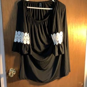 Ruffle sleeve tunic